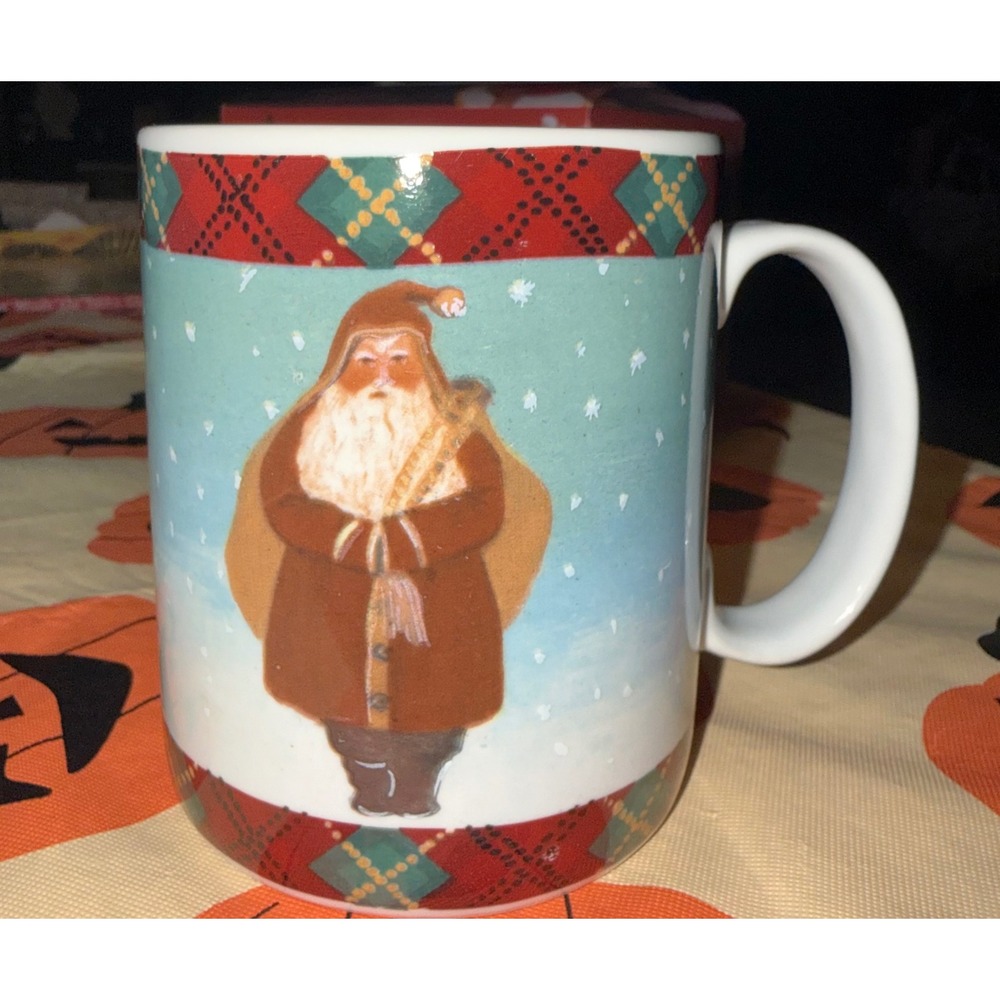 Vintage 1995 Block Father Christmas Mug by GEAR Santa Claus Holiday Ceramic